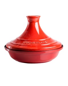 Тажин 28 см с крышкой чугун керамика красный Bright Kuchenland