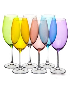 Бокал для вина 510 мл стекло 6 шт Milvus цветная чаша 91L 1SD22 0 D4642 510 662 Bohemia