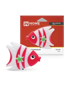 Ночник NLA 05 FR Рыбка в розетку пластик 230 В светодиодный с выключателем красный In home