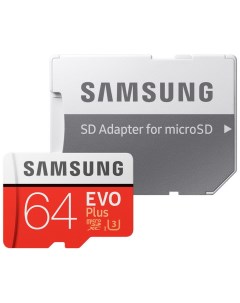 Карта памяти MicroSD 64GB Class 10 Evo Plus U1 R W 130 MB s SD адаптер Samsung