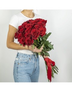 Букет из высоких красных роз Эквадор 19 шт 70 см Л'этуаль flowers