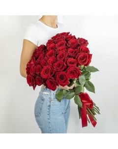 Букет из высоких красных роз Эквадор 25 шт 70 см Л'этуаль flowers