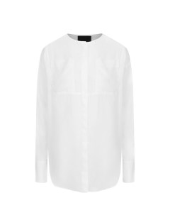 Однотонная шелковая блуза свободного кроя с круглым вырезом Roque