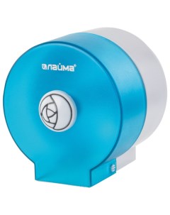 Диспенсер для туалетной бумаги в стандартных рулонах круглый тонированный голубой Лайма