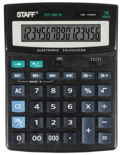 Калькулятор настольный Stf 888 16 200х150 мм 16 разрядов двойное питание Staff