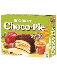 Печенье Choco Pie Apple cinnamon яблоко корица 360 г 12 штук х 30 г о0000012846 Orion