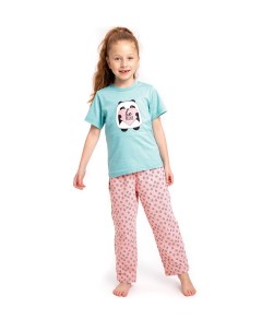 Пижама для девочки футболка с коротким рукавом и брюки Вуд Oldos