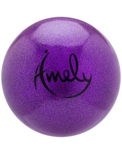 Мяч для художественной гимнастики d19 см AGB 303 фиолетовый с насыщенными блестками Amely