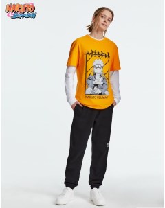 Горчичная футболка с принтом Naruto для мальчика Gloria jeans