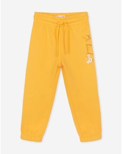 Желтые спортивные брюки Jogger с принтом для девочки Gloria jeans