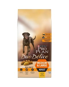 Корм для собак Duo delice для средних и крупных пород с курицей сух 10кг Pro plan