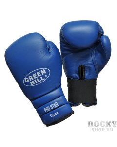 Боксерские перчатки pro star кожа 14 oz Green hill