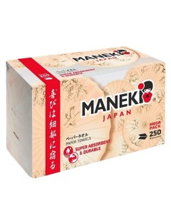 Полотенца бумажные однослойные KABI V сложения 250 Maneki