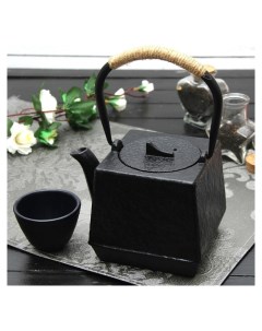 Чайник с ситом 700 мл Бокей этно с эмалированным покрытием цвет черный Nnb