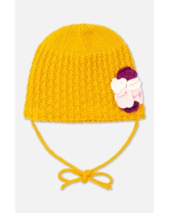 Желтая вязаная шапка для девочки Playtoday baby