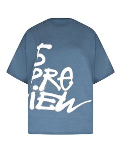 Синяя футболка с белым лого 5preview
