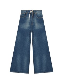 Синие джинсы с поясом на кулиске детские Mm6 maison margiela