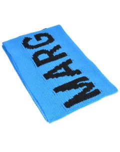 Синий шарф с черным лого 168x24 см детский Mm6 maison margiela
