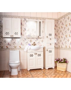 Мебель для ванной Кантри 65 бежевый дуб прованс с одним шкафчиком Бриклаер
