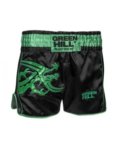 Шорты для тайского бокса GARUDA черно зеленые Green hill
