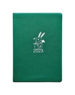 Ежедневник датированный 2023 Rabbit зеленый 140х200 мм 352 стр интегральный переплет Infolio