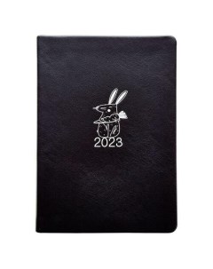 Ежедневник датированный 2023 Rabbit черный 140х200 мм 352 стр интегральный переплет Infolio