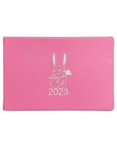 Еженедельник датированный 2023 Rabbit розовый 160х105 мм 128 стр интегральный переплет Infolio