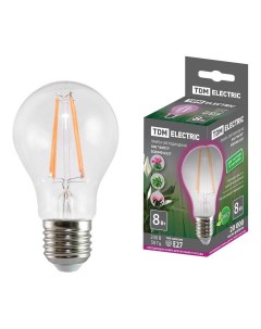 Лампа светодиодная для растений E27 8W прозрачная SQ0340 0237 Tdm еlectric