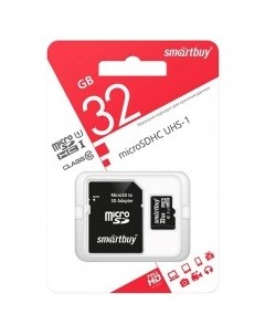 Карта памяти Smart Buy Micro SD 32 Gb class 10 SD адаптер Карта памяти Smart Buy Micro SD 32 Gb clas Smartbuy