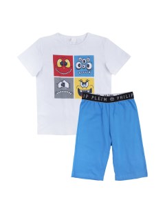 Комплект для мальчика футболка с принтом голубые шорты Playtoday kids