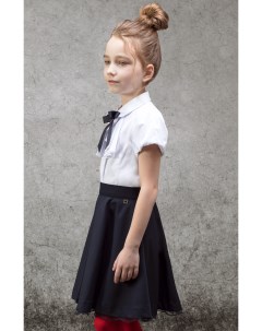 Белая блузка с галстуком и коротким рукавом для девочки School by playtoday