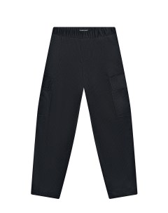 Черные вельветовые брюки с накладными карманами детские Emporio armani