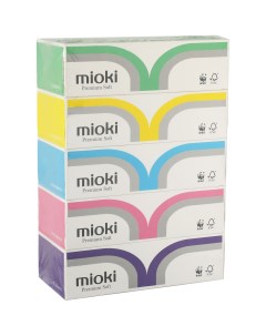 Салфетки бумажные Premium soft спайка волна 5x200 шт Mioki