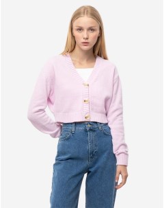 Розовый укороченный кардиган из велюра Gloria jeans