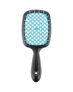 Щетка Superbrush с закругленными зубчиками черно голубая 20 3 х 8 5 х 3 1 см Щетки Janeke