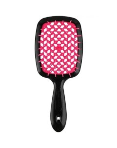 Щетка Superbrush с закругленными зубчиками черно розовая 17 5 х 7 х 3 см Щетки Janeke