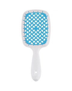 Щетка Superbrush с закругленными зубчиками бело голубая 20 3 х 8 5 х 3 1 см Щетки Janeke