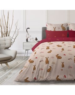 Комплект постельного белья Волшебная ночь Кролики 2 сп нав 70х70 см ранфорс Домовой