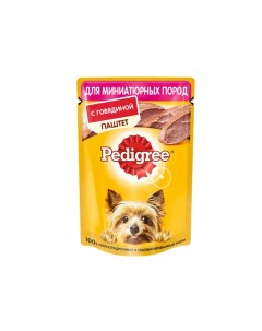 Корм для собак для миниатюрных пород паштет говядина пауч 80г Pedigree