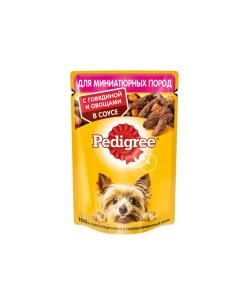 Корм для собак для миниатюрных пород говядина с овощами в соусе пауч 85г Pedigree