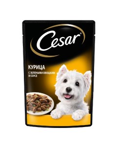 Корм влажный для собак Курица с зелеными овощами 85 г Cesar