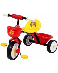 Велосипед трехколесный складной Primo Львенок красно желтый 646235 Moby kids