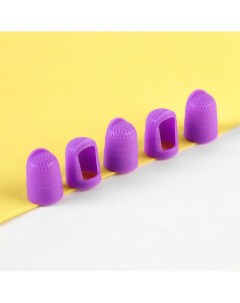 Напёрстки для длинных ногтей 2 3 1 5 см 5 шт цвет фиолетовый Арт узор