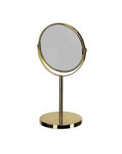 Зеркало косметическое d 17см 2 стороннее настольное золотой Swensa