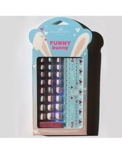 Набор детских накладных ногтей с переводными татуировками Funny bunny Miamitats