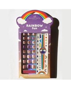 Набор детских накладных ногтей с переводными татуировками Rainbow fun Miamitats