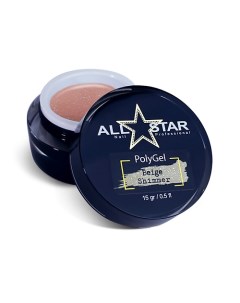 PolyGel White Shimmer для моделирования и укрепления ногтей All star professional