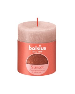 Свеча рустик Sunset розовый янтарь 260 Bolsius