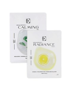 Набор масок для лица Calming успокаивающая и Radiance обновляющая Entrederma