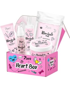 Подарочный набор для женщин по уходу за кожей лица и тела HEART BOX 302 7 days
